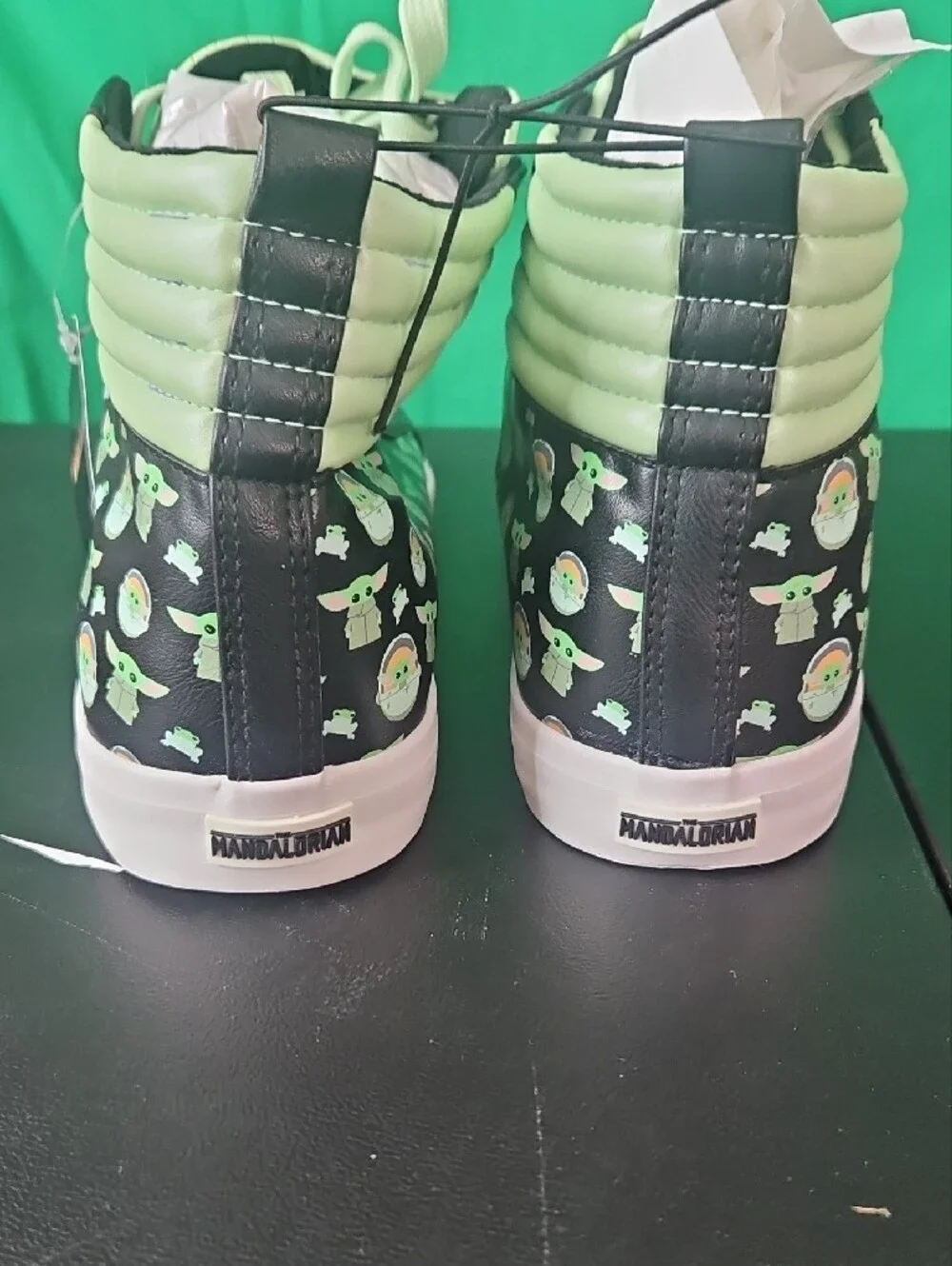 Star Wars Black Sneakers with Light Green Baby Yoda Print